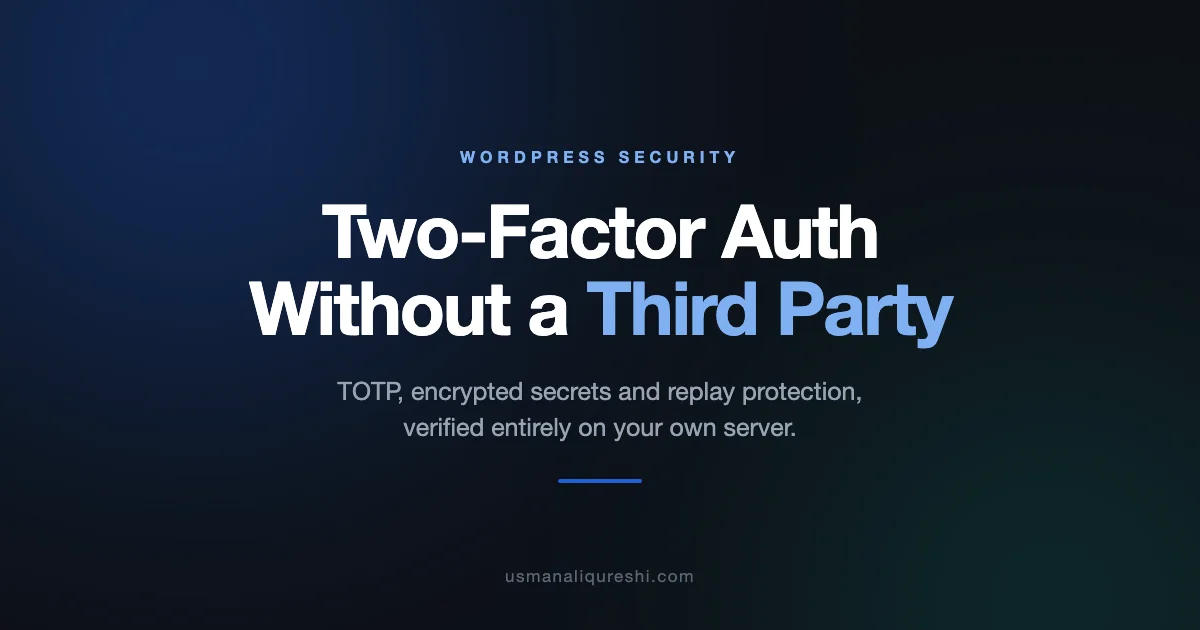 WordPress 2FA Without a Third-Party Service