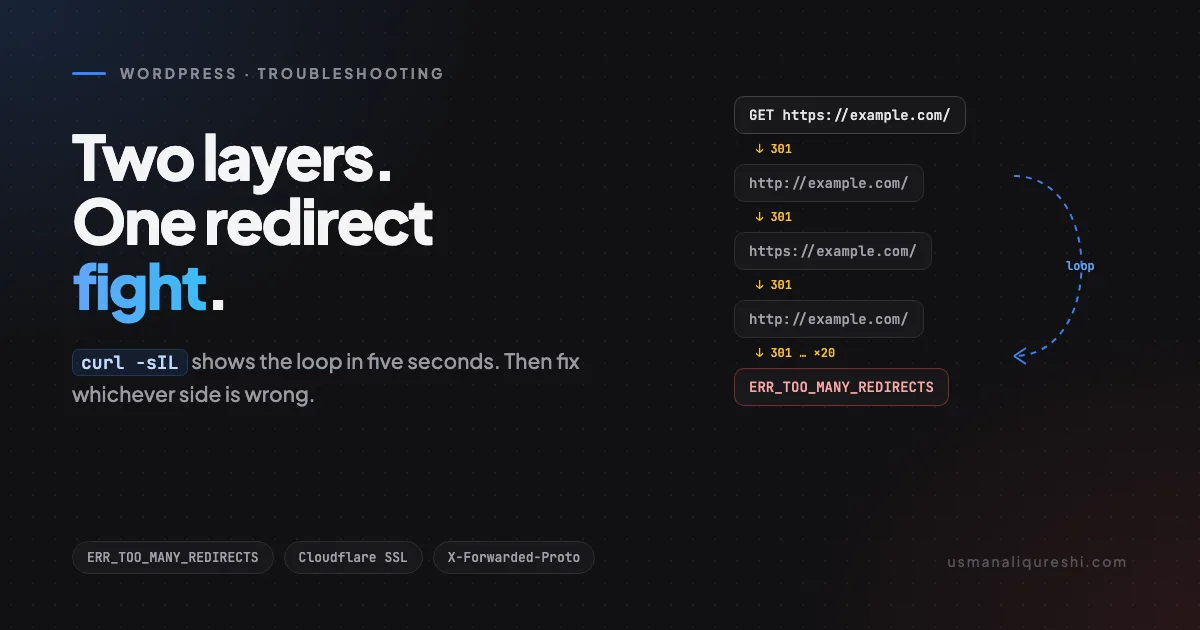 A redirect chain bouncing between http and https until the browser gives up with ERR_TOO_MANY_REDIRECTS